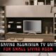 Space-saving aluminium TV unit