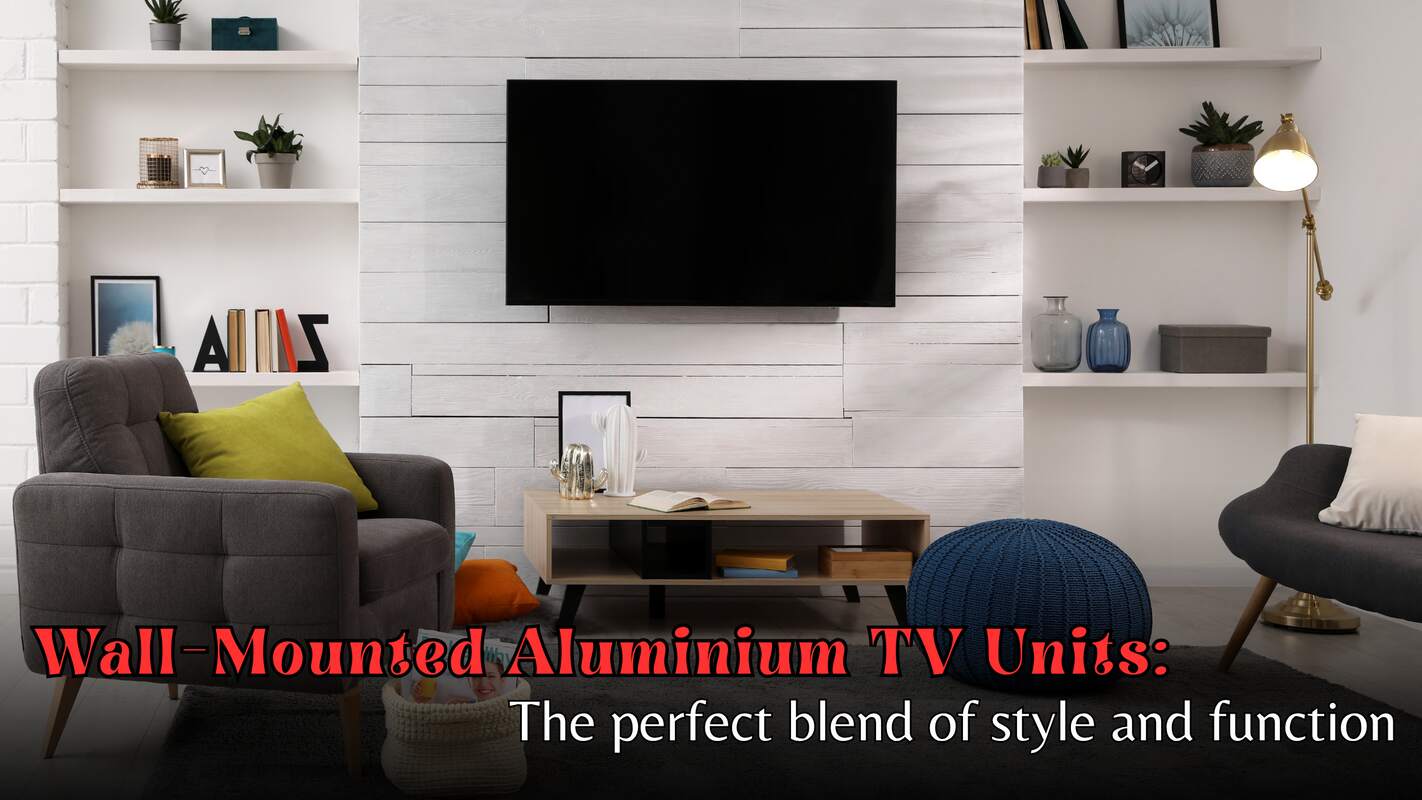 Wall-mounted aluminium TV unit