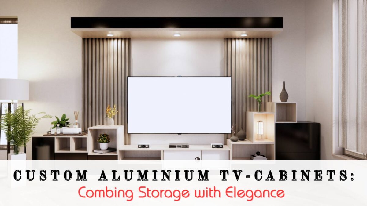 Aluminium & glass work custom aluminium tv cabinet