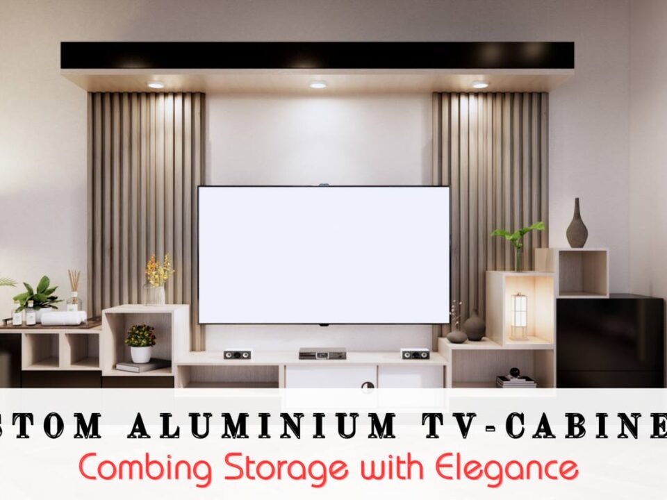 Aluminium & glass work custom aluminium tv cabinet