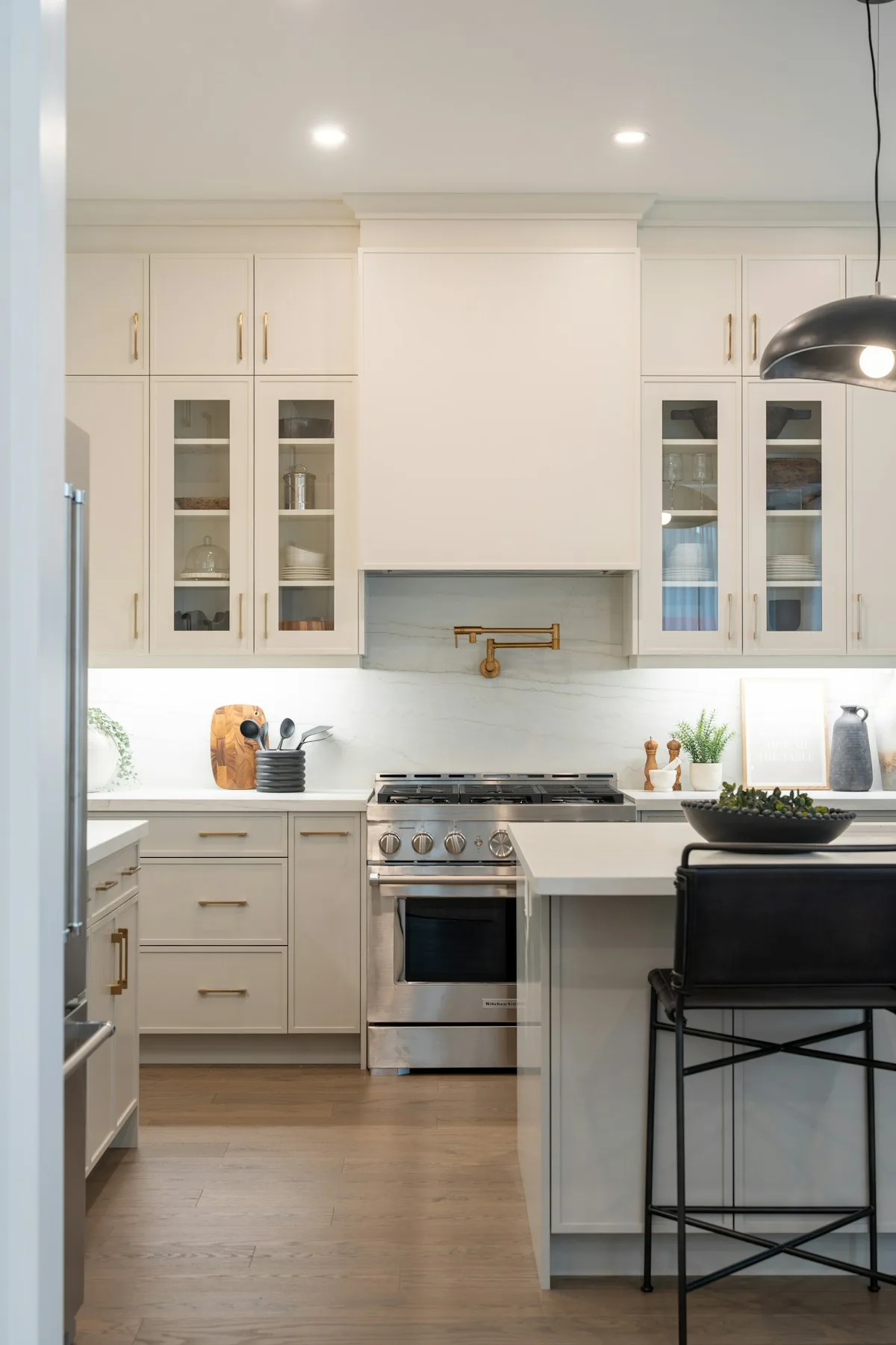 u shaped modular kitchen U-shaped modular kitchen with white cabinets